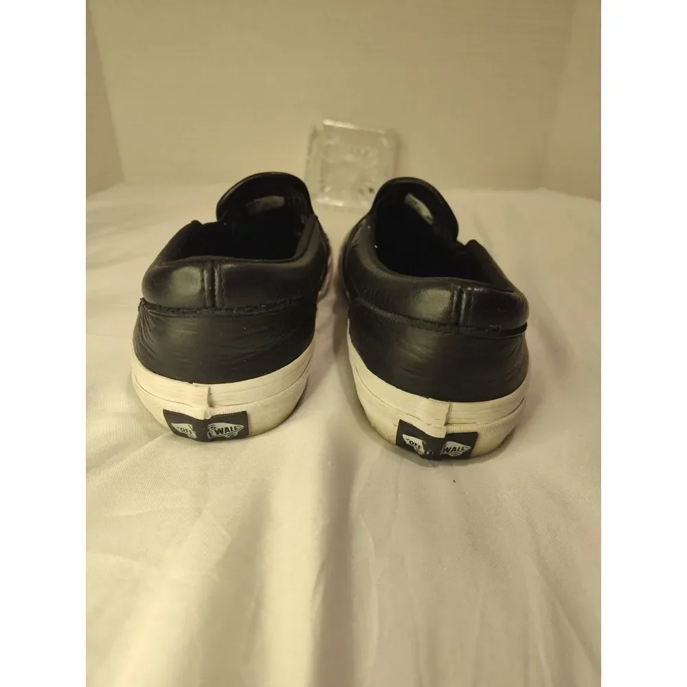 VANS Black Slip On US Kids Size 4- Skateboard Sneakers Off The Wall